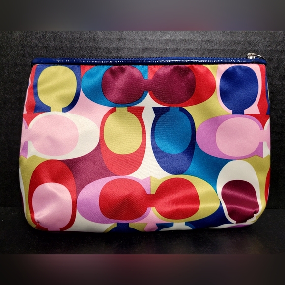 Coach Multicolor Scarf Print Signature C's Cosmetic Bag - Picture 3 of 11